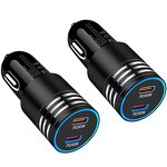 Car Charger Manufacturer - 60W PD Dual USB Type C QC2.0 ABS Material Fast Charging