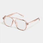 Eyeglasses Manufacturer - OMELLE Vintage TR Optical Clear Color Pilot Double Beam Anti-Blue Light for Female Male Computer