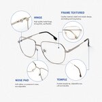 Eyeglass Frame Manufacturer - Omelle Designer Optical Silver Oversized BOSS1608 China Wholesales for Men