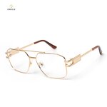 Eyeglasses Frames Manufacturer - New Arrived Golden Metal Full-rim Unisex Computer Pilot for Anti Blue Light