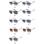Sunglasses Manufacturer - Custom Engraving Logo Available Fashion Rimless UV400 Metal Gold Frames Diamond Cut