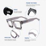 Eyeglasses Frame Manufacturer - Latest Designer Oversized Square Lightweight Fashionable Optical Acetate Solid Pattern