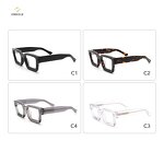 Eyeglasses Frame Manufacturer - Latest Designer Oversized Square Lightweight Fashionable Optical Acetate Solid Pattern