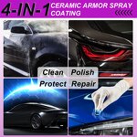 Car Coating Spray - 4 in 1 Paint Scratch Removal Ceramic Wax Waterless Wash