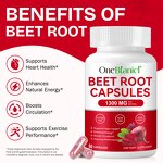 Capsule Manufacturer - Organic Beet Root 1300mg Energy Endurance Support Supplement