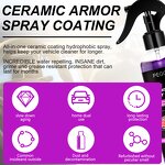 Car Coating Spray - 4 in 1 Paint Scratch Removal Ceramic Wax Waterless Wash