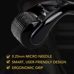 Beard Growth Kit - Organic Serum Derma Roller Grooming Set for Black Men