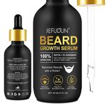 Beard Growth Kit - Organic Serum Derma Roller Grooming Set for Black Men