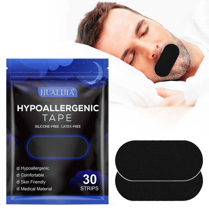 Sleep Strip Manufacturer - Private Label 30 Pcs Black Anti Snoring Lip Shaped Breath