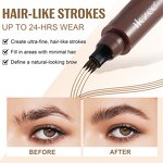 Eyebrow Pen Manufacturer - Natural Vegan Waterproof 4 Fork Tip Spoolie Brush