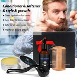 Beard Grooming Kit - Custom Logo Organic Oil Balm Hair Growth Gift Set for Men