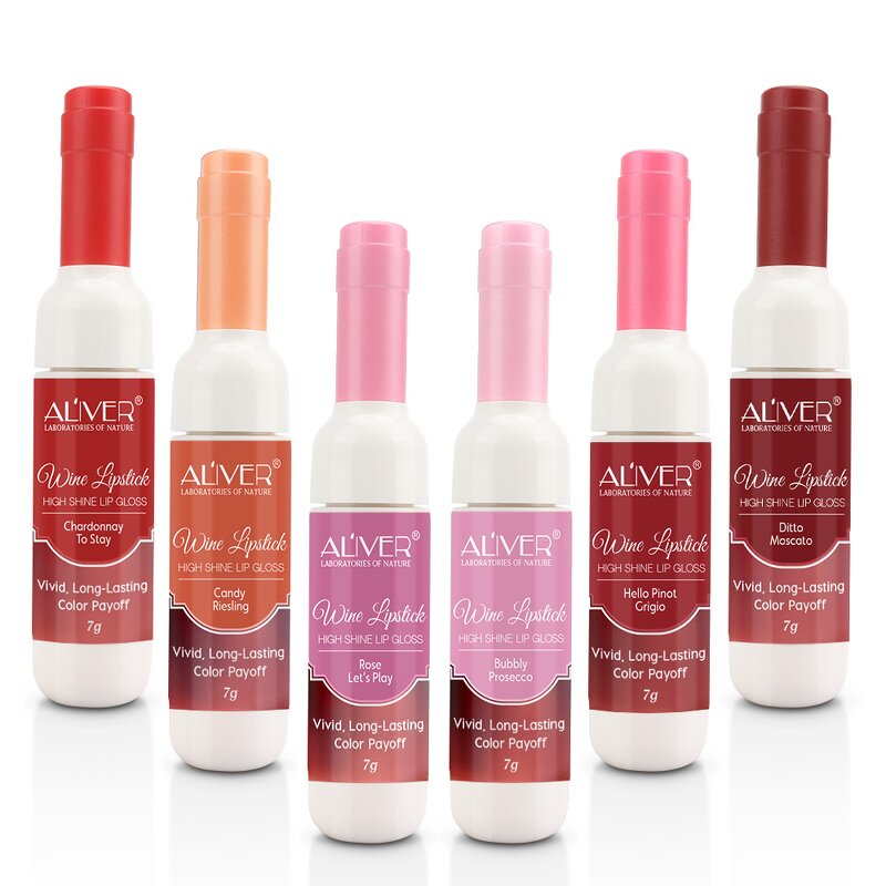 Lip Gloss Manufacturer - 6 Pack Luxury High Shine Waterproof Wine Bottle Tubes