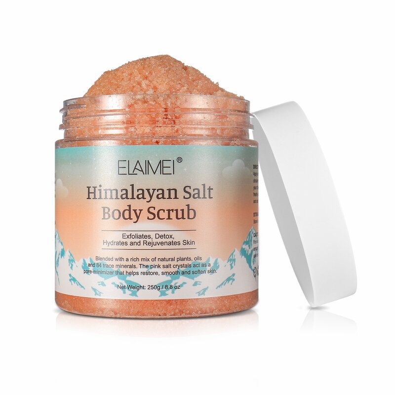 Body Scrub - Custom Logo Himalayan Pink Salt Mud Exfoliator Hydrating Organic