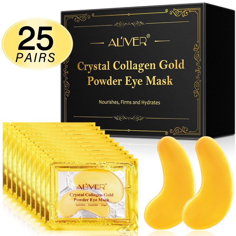 Eye Mask Manufacturer - 25 Pairs 24K Gold Aloe Vera Collagen Puffy Dark Circles