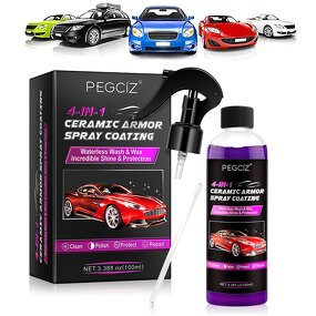Car Coating Spray - 4 in 1 Paint Scratch Removal Ceramic Wax Waterless Wash