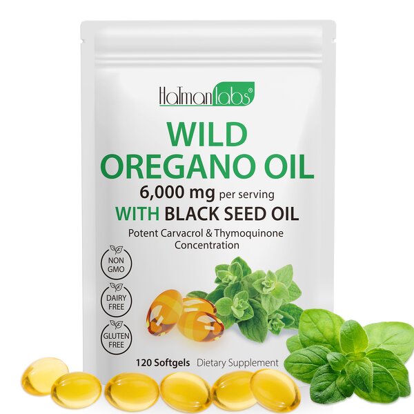 Softgel Manufacturer - Private Label Oregano Oil 6000mg with Black Seed Oil Organic
