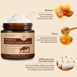 Tallow Cream - 120g Organic Grass-Fed Face Body Moisturizer Raw Honey Balm