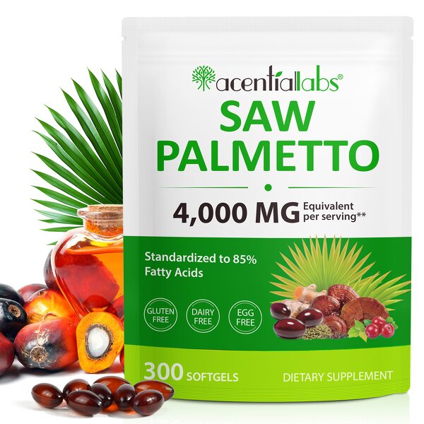 Softgel Manufacturer - Acentiallabs Saw Palmetto 300P Pumpkin Seed Oil Turmeric