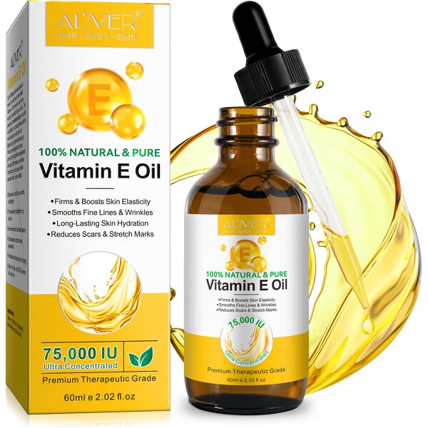 Vitamin E Oil - ALIVER 60ml Organic 100% Pure Face Body Moisturizing Serum
