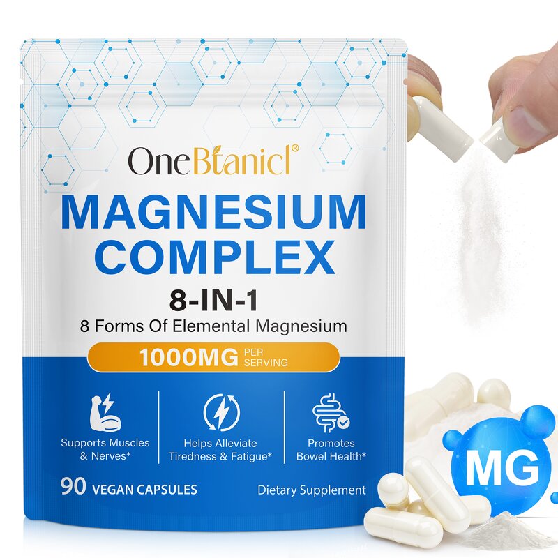 Capsule Manufacturer - OneBtanicl Magnesium 8-IN-1 1000mg Sleep Energy Muscle