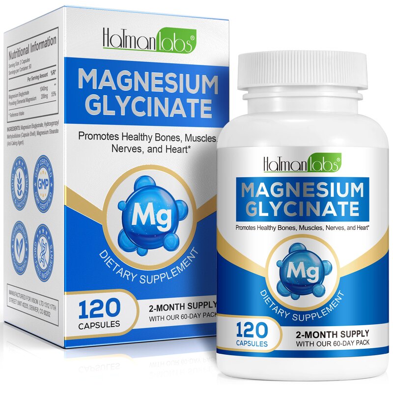 Capsule Manufacturer - Hatmanlabs Magnesium Glycinate 120p Bone Muscle Heart