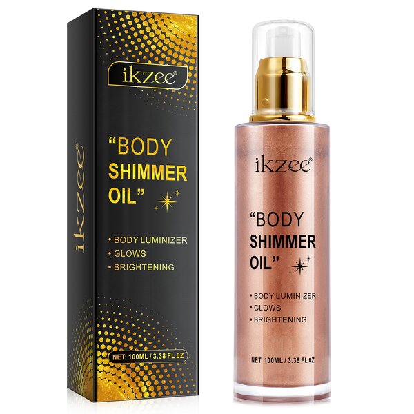 Body Oil Manufacturer - IKZEE 100ML Rose Gold Private Label Shimmer Glow Face