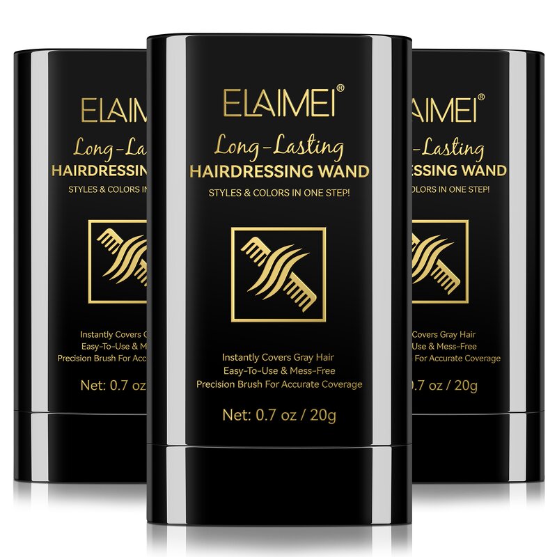Hair Dye Stick - ELAIMEI 3 Colors Private Label Waterproof Sweat Proof Comb Wand