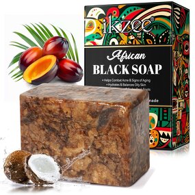 Soap Manufacturer - IKZEE African Black Soap 100g Organic Shea Acne Dark Spots Care