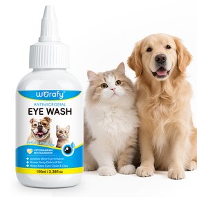 Pet Eye Cleaner - Worafy 100ml Gentle Non-Stinging Tear Stain Cats Dogs