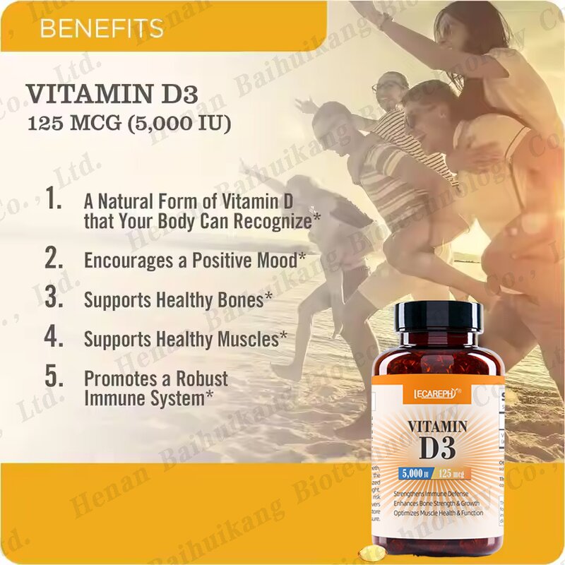 Vitamin D3 Softgel Manufacturer - for Immune Health & Emotional Stability