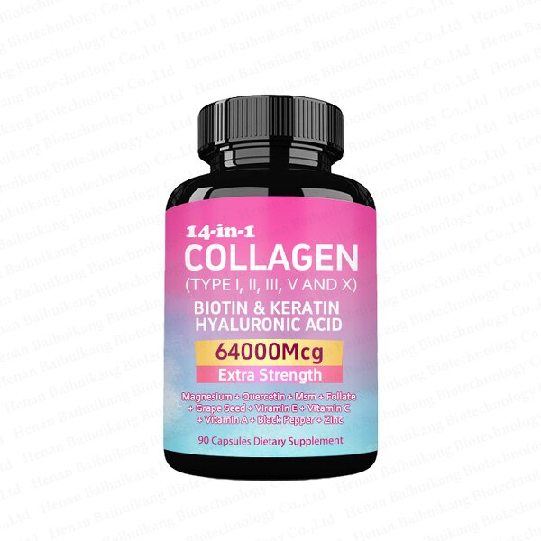 Multi Collagen Capsules Manufacturer - with Biotin Peptides Types I, II, III, V, X