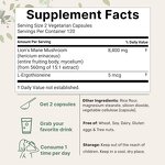Lions Mane Capsules - Manufacturer - Micro Ingredients 8400mg L-Ergothioneine 240 Vegan