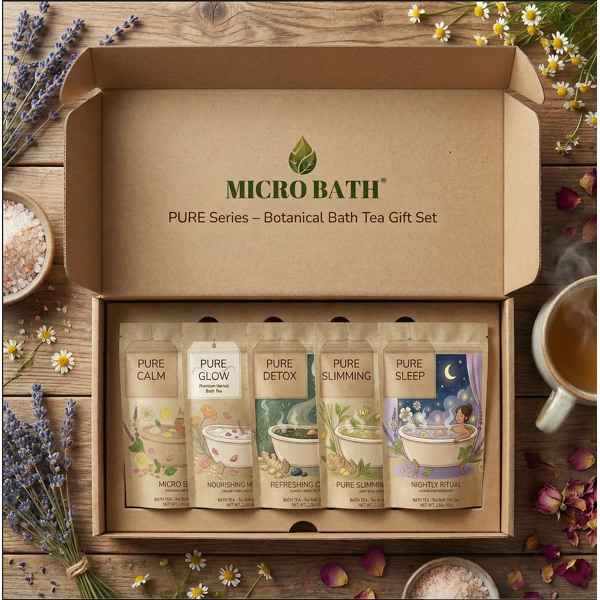 Bath Tea Set - Manufacturer - 5-Piece Natural Handmade Botanical Private Label OEM Gift