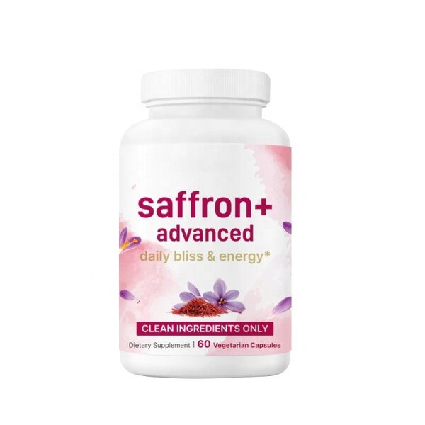 Saffron Capsules - Manufacturer - Food Grade Natural Herbal Eye Health Mood Support Bottle