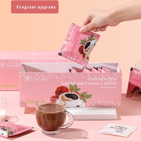 Mushroom Cocoa Coffee - Manufacturer - Organic Ganoderma Hericium 21g*15 Sachets Immunity