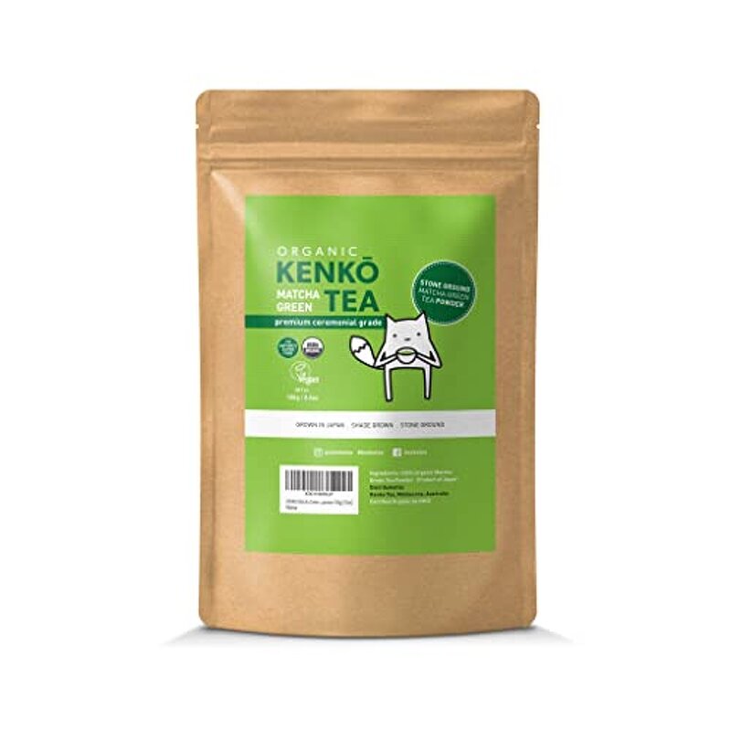 Matcha Powder - Manufacturer - KENKO USDA Organic Ceremonial Grade 100g 50 Servings Bag