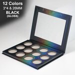 Eyeshadow Palette - Manufacturer - OEM 12 Color 26mm Magnetic Mirror Black