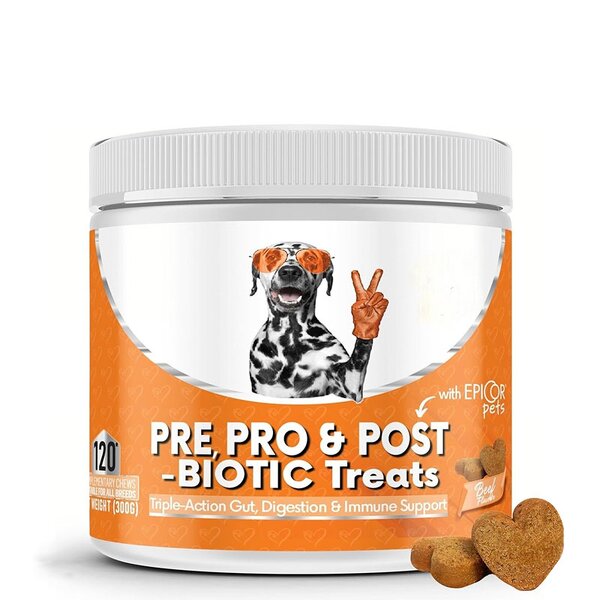 Dog Multivitamin Chews - Manufacturer - Private Label 8-in-1 Probiotic 120 Count