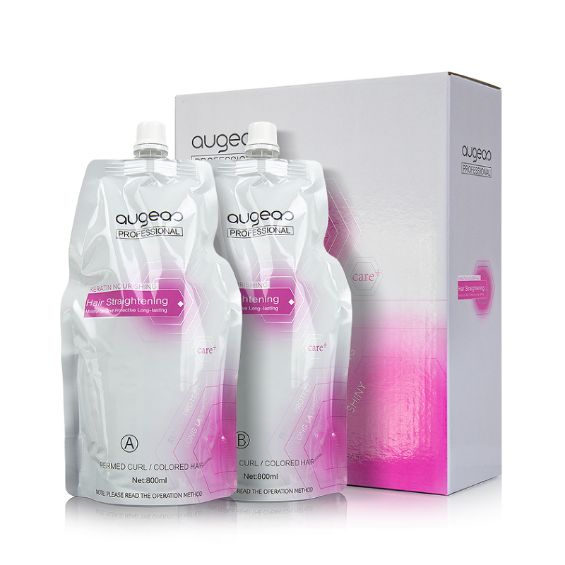 Hair Straightening Cream Manufacturer - 800ml x2 Smoothing Natural Mild Formula Augeas Brand