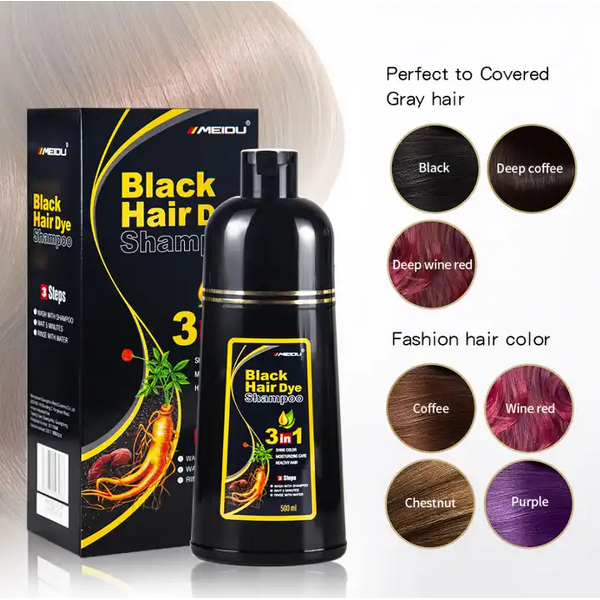 Hair Dye Shampoo Manufacturer - OEM Herbal 3-in-1 Paint Ginger Plant, Covers Gray