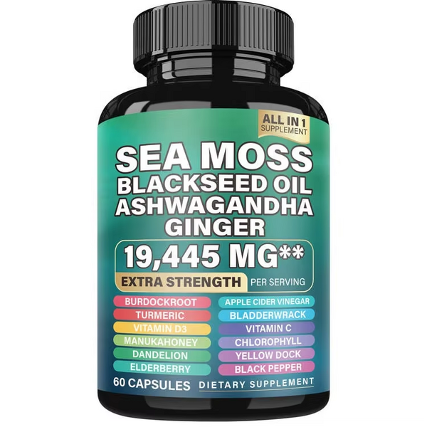 Shilajit Capsule Manufacturer - OEM with Sea Moss, Black Seed Oil, Ashwagandha & Ginger