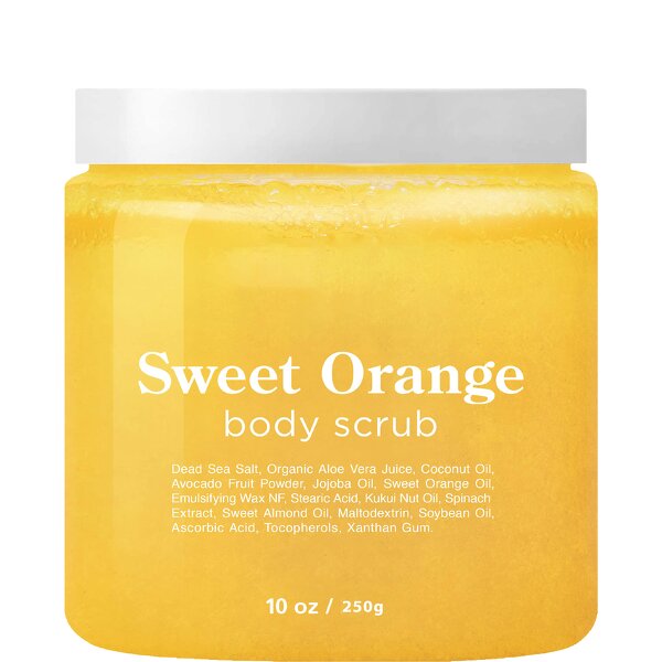 Orange Body Scrub - Manufacturer - Private Label Vegan Sea Salt Fruit Brightening Exfoliating Cleansing