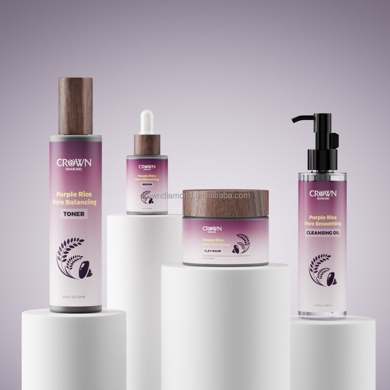 Purple Rice Facial Kit - Manufacturer - Hot Selling 4Pcs Niacinamide Anti Acne Dark Spot Remove