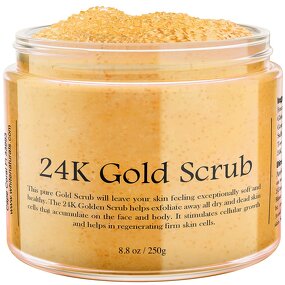 24K Gold Body Scrub - Manufacturer - Organic Hydrating Deep Cleansing Mild Exfoliate Dead Skin