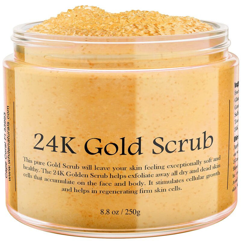 24K Gold Body Scrub - Manufacturer - Organic Hydrating Deep Cleansing Mild Exfoliate Dead Skin