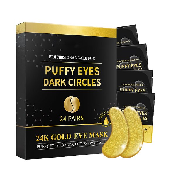 24K Gold Eye Masks - Manufacturer - Fine Lines Removal Dark Circles Under Eye Patches Anti Aging