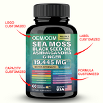 Sea Moss Capsules - Manufacturer - GMP OEM Vegan Seamoss Black Seed Oil Ashwagandha