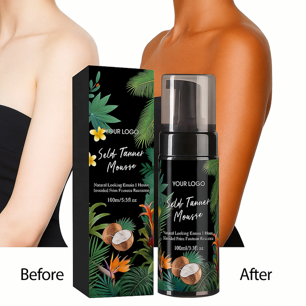 Sunless Tanning Mousse - Manufacturer - Organic Vegan Dark ODM Private Label Body Tanning Oil