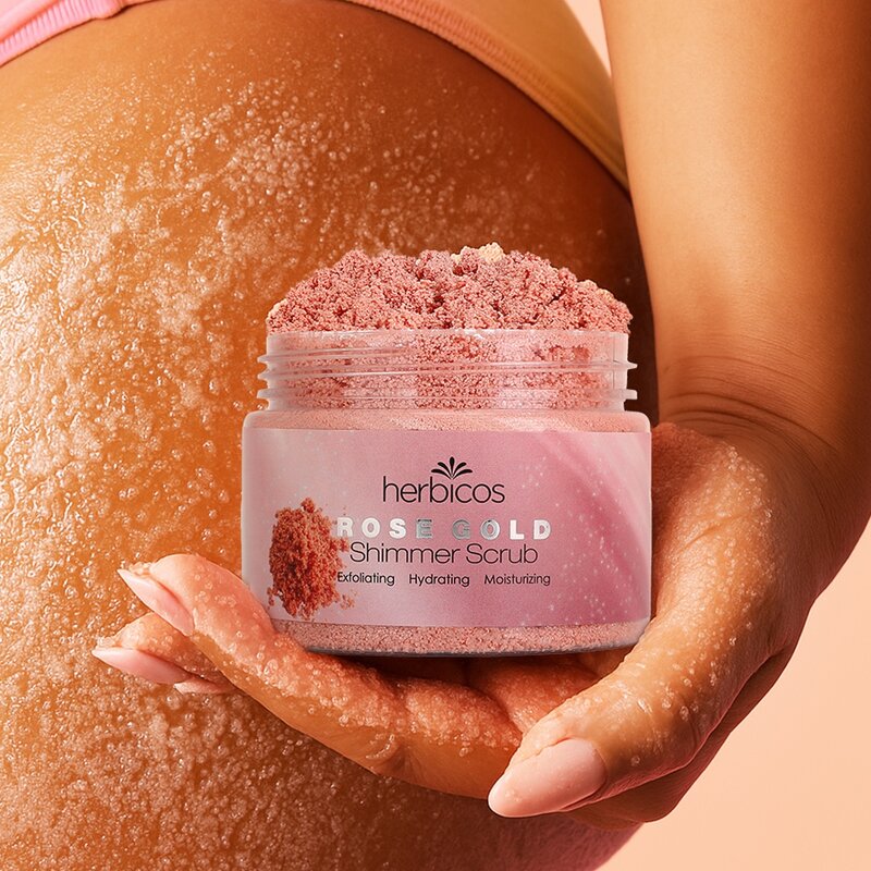 Rose Gold Body Scrub - Manufacturer - Natural Vegan Cruelty Free Sugar Luxurious Glowing Skin
