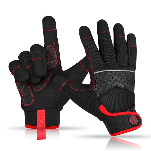 Work Gloves - Manufacturer - MOREOK Heavy Duty PVC Flex Grip Synthetic Leather Mechanics